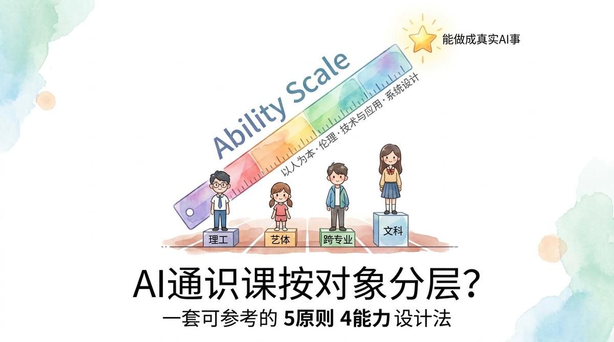 AI通识课要不要按对象分层？一套能参考的"5原则4能力"设计法