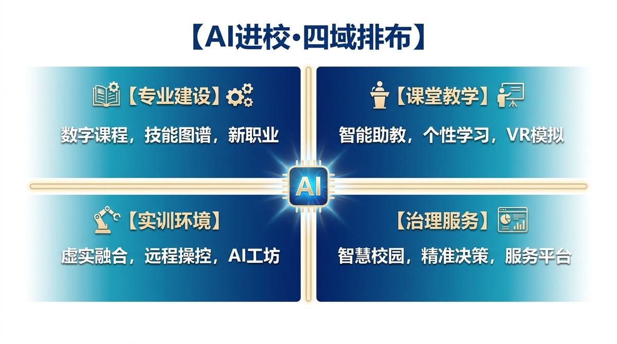 06_十五五职业院校AI应用前景高职如何排布下一步·主题示意