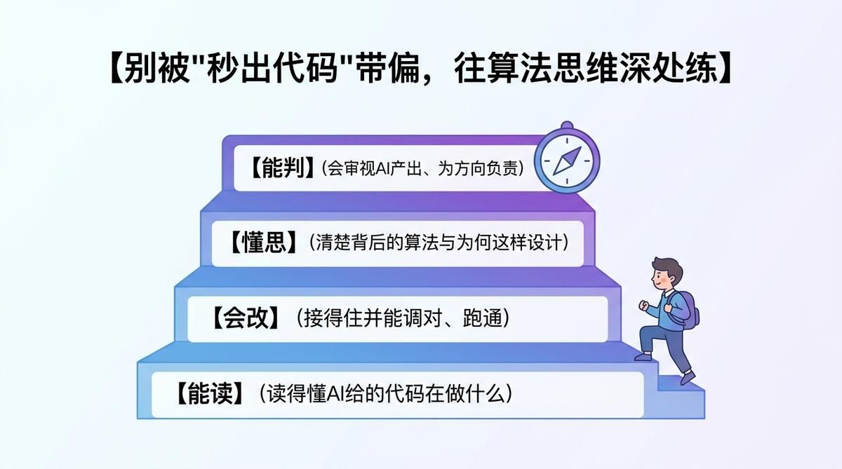 AI会在几秒内写完代码，程序设计课还教不教语法？高职教师最该理顺的进阶路径